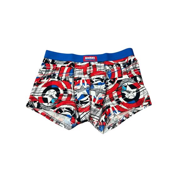 Marvel Captain America Allover Shield Short Boxer Briefs Mens Large - Picture 1 of 5